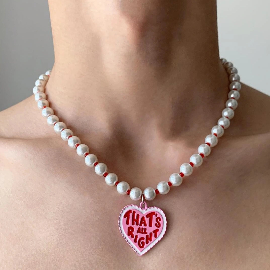 Accessories Pearl Pendant Letter Necklace