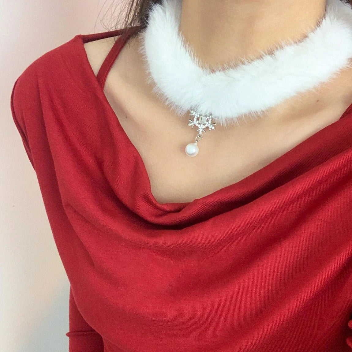 Accessories Pearl Snowflake Choker Necklace
