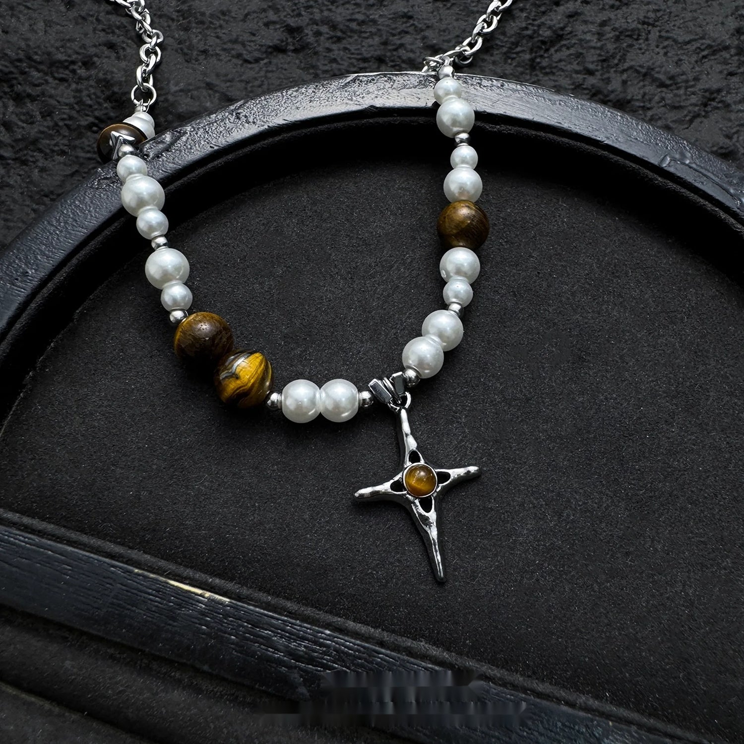 Accessories_Pearl_&_Cat_S_Eye_Cross_Pendant_Choker_Necklace_MISSTT