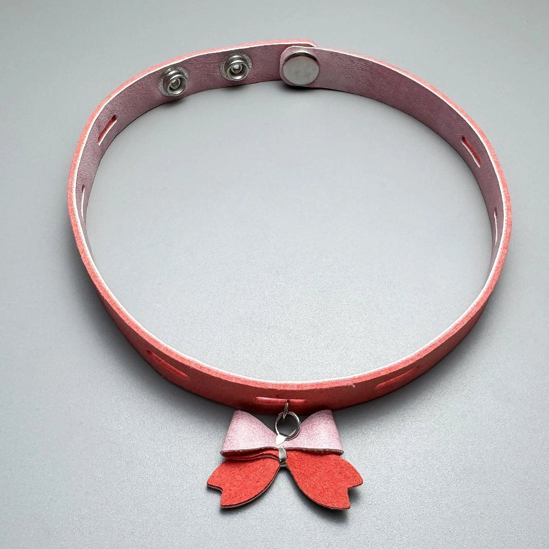 Accessories Pink Bow Choker Collar