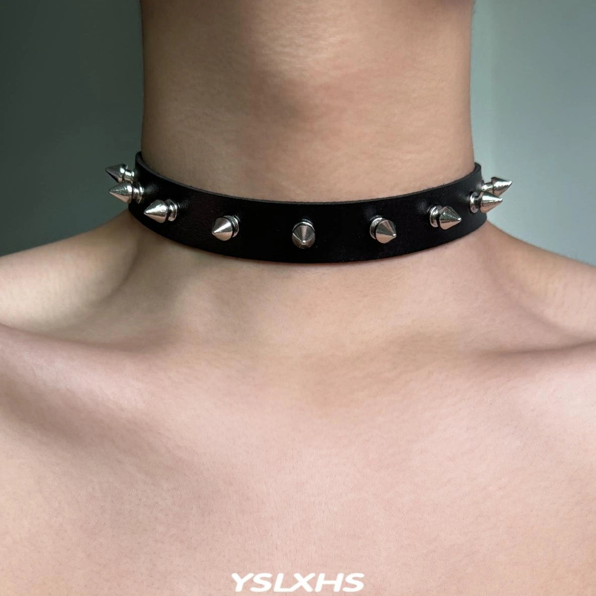 Accessories Punk Gothic Rivet Choker Leather Collar Necklace