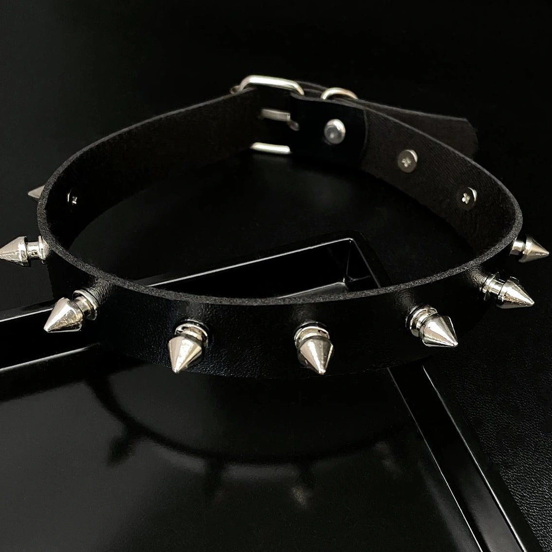 Accessories Punk Gothic Rivet Choker Leather Collar Necklace