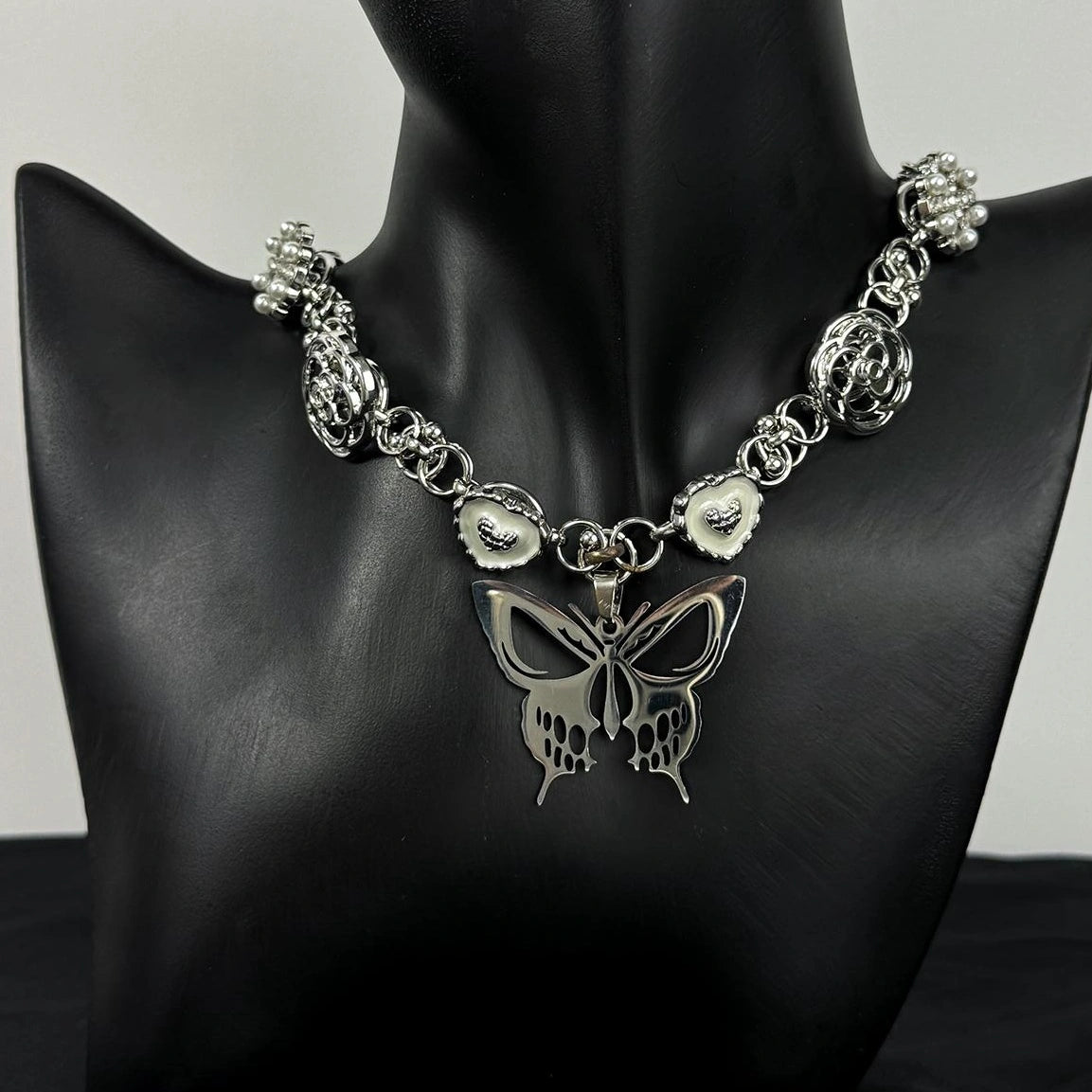 Accessories Punk Industrial Butterfly Hollow Out Necklace