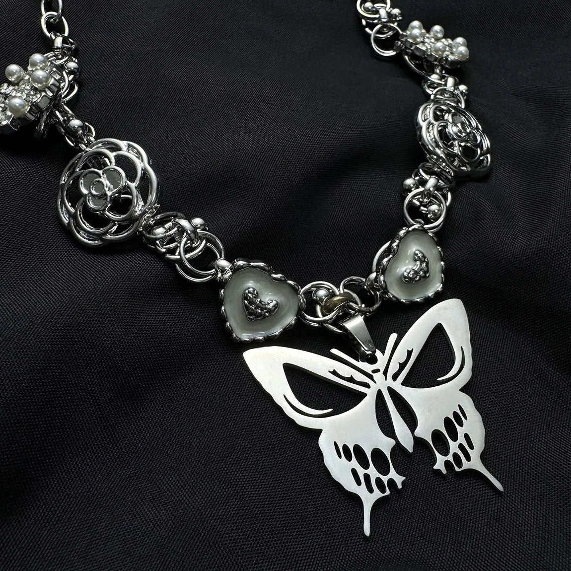 Accessories Punk Industrial Butterfly Hollow Out Necklace