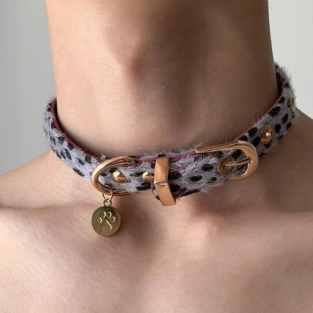 Accessories Punk Leopard Cat Choker Necklace