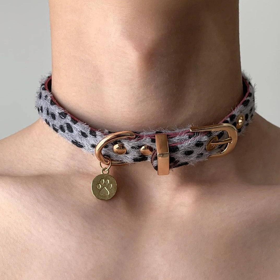 Accessories Punk Leopard Cat Choker Necklace