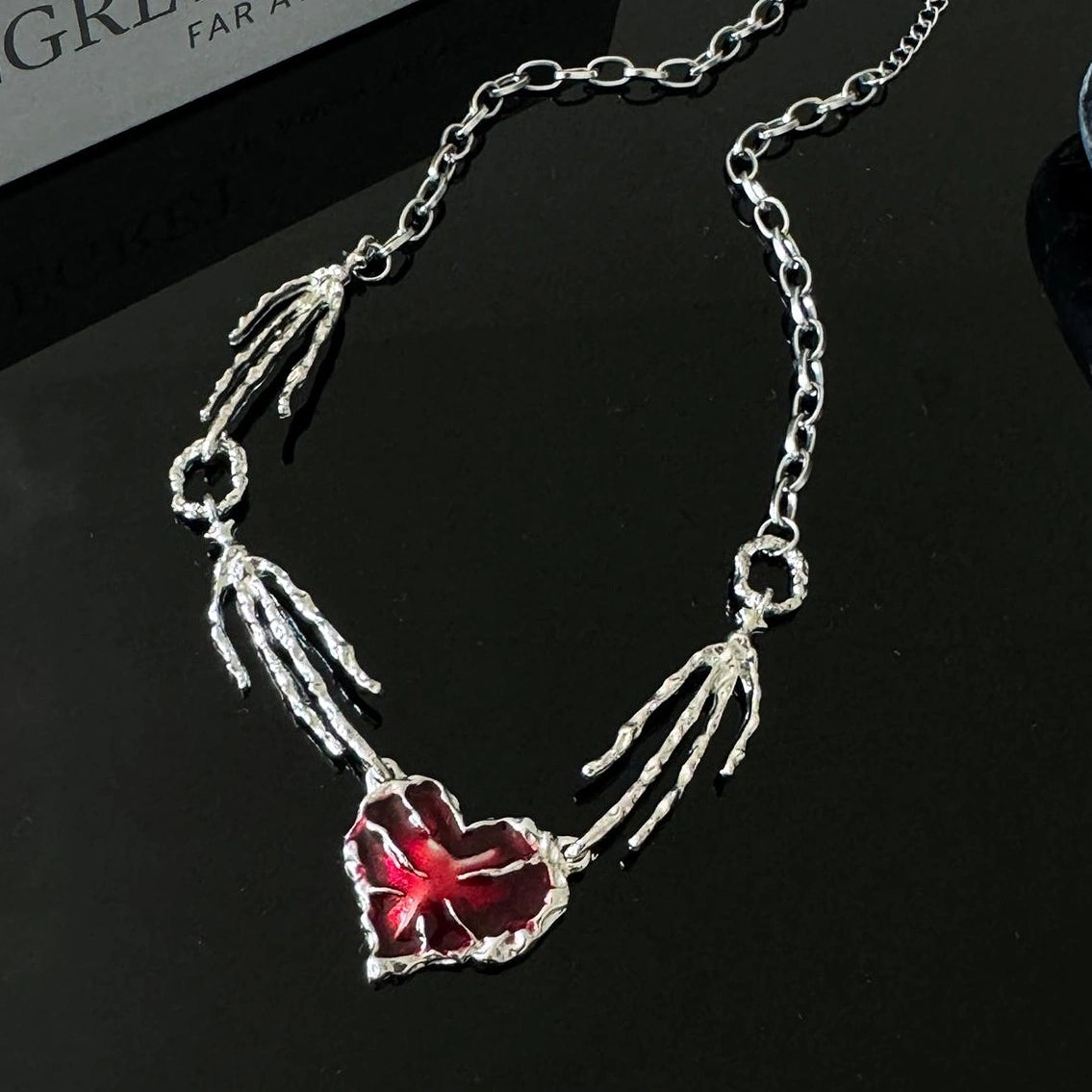 Accessories Punk Red Heart Choker Necklace