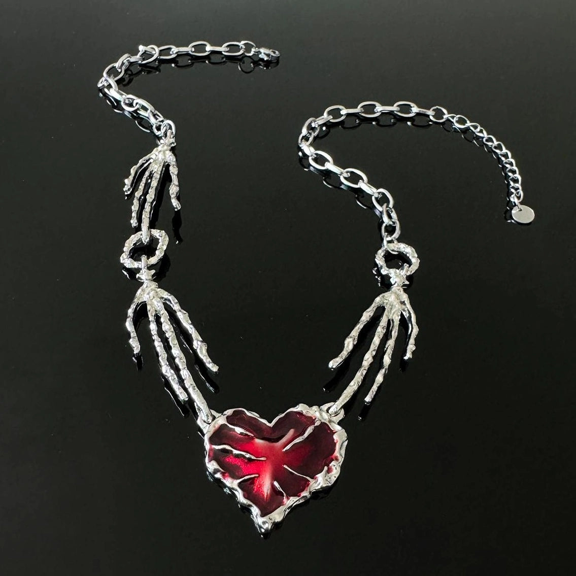 Accessories Punk Red Heart Choker Necklace