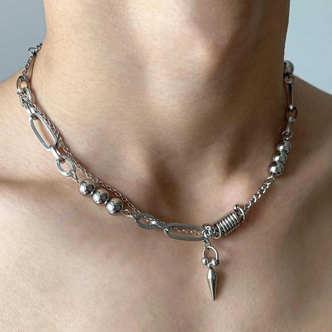 Accessories Punk Rock Studded Rap Necklace
