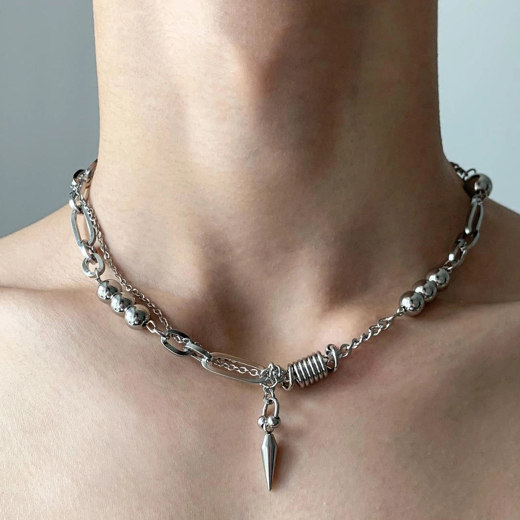 Accessories Punk Rock Studded Rap Necklace