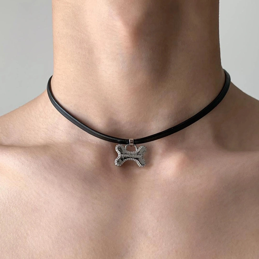 Accessories Puppy Bone Sweet Punk Choker Necklace