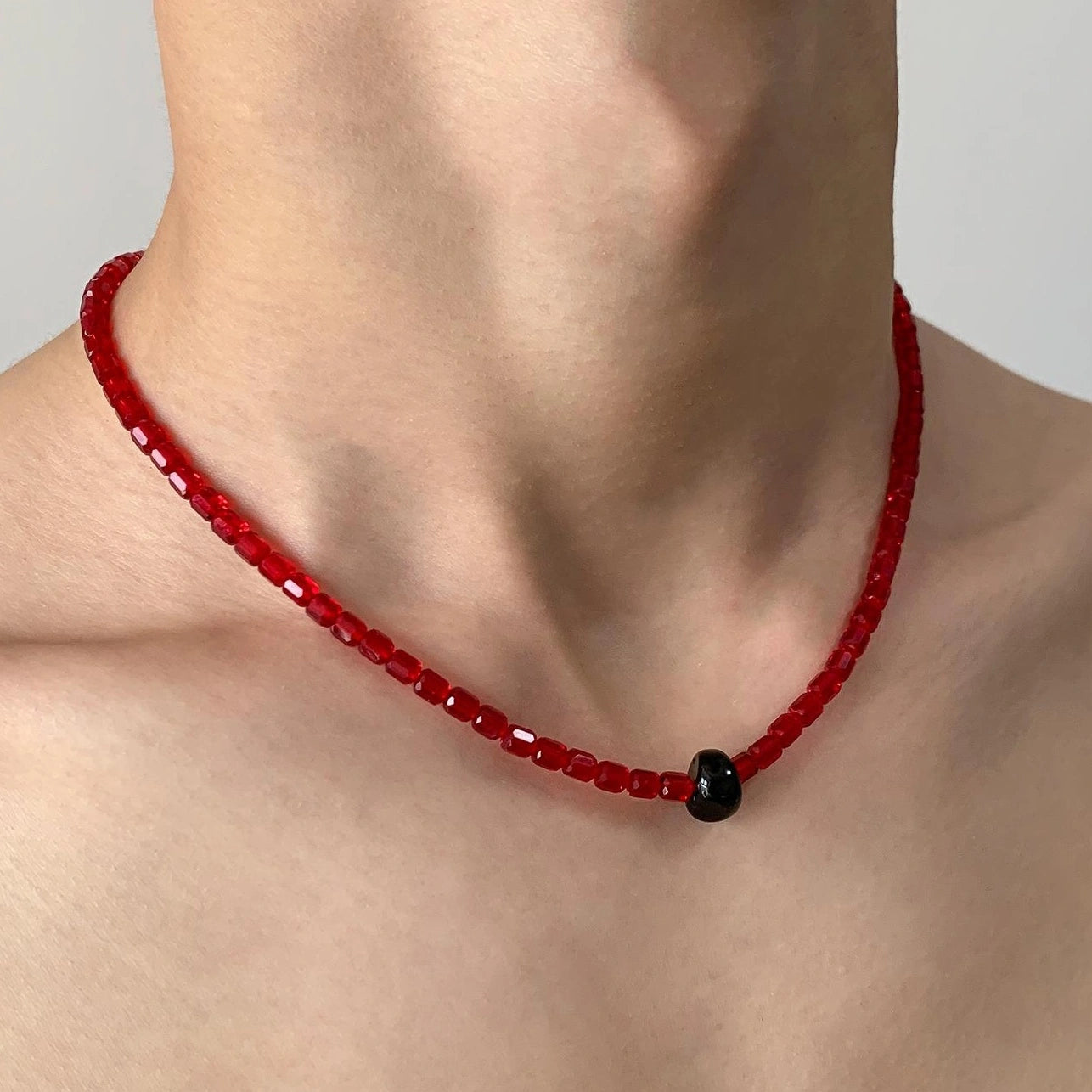Accessories Red Beaded Statement Necklace