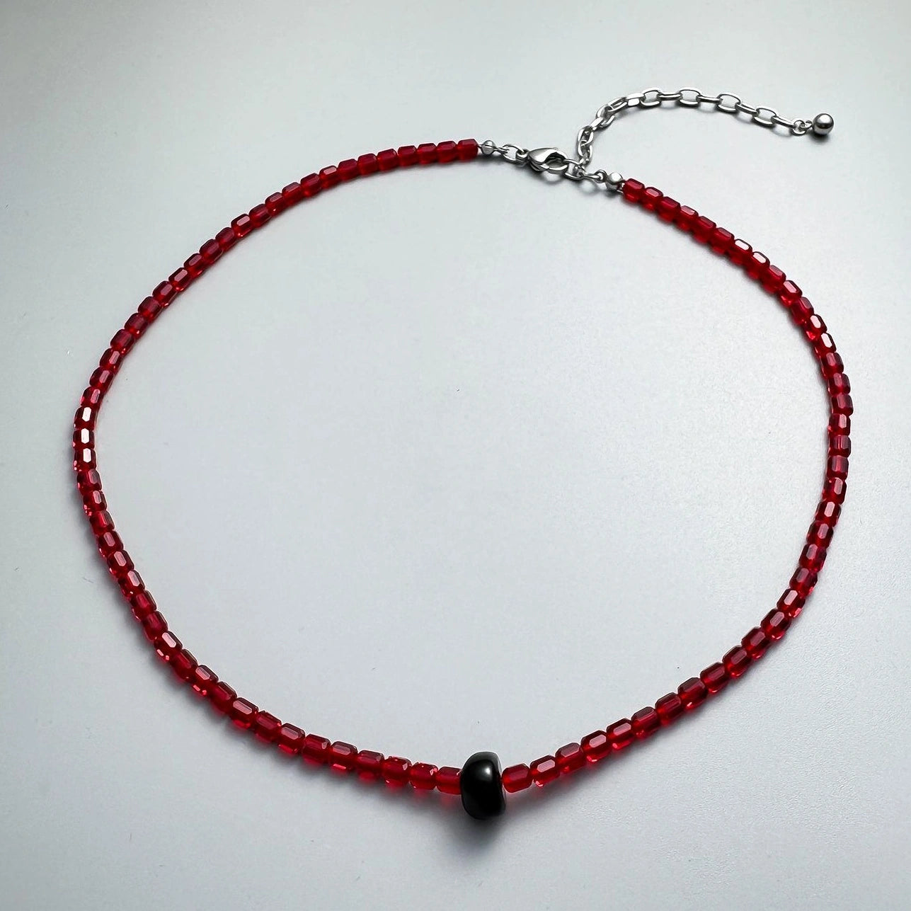 Accessories Red Beaded Statement Necklace