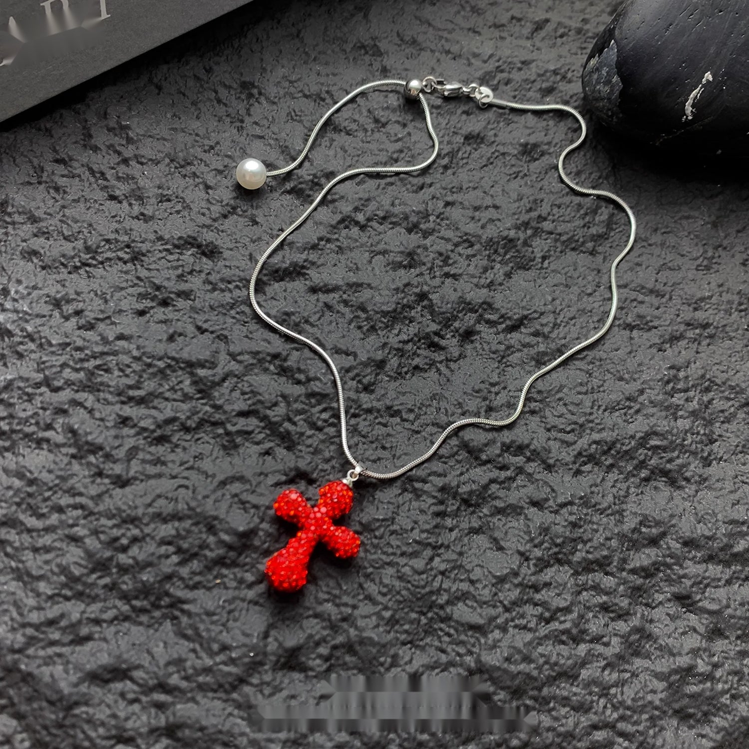 Accessories_Red_Cross_Pendant_Crystal_Choker_Necklace_MISSTT