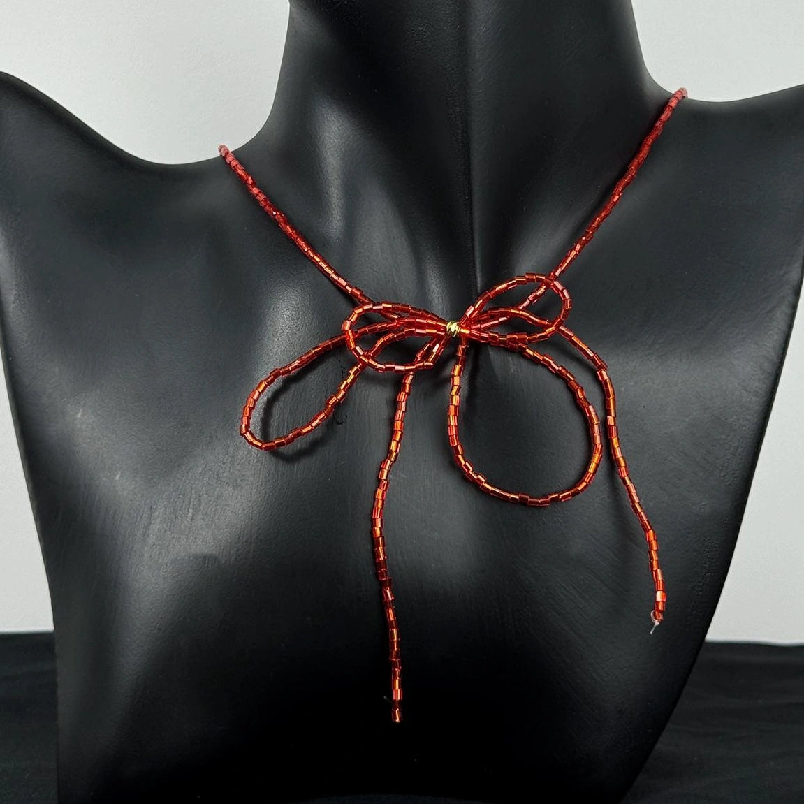Accessories Red Crystal Bow Choker Necklace
