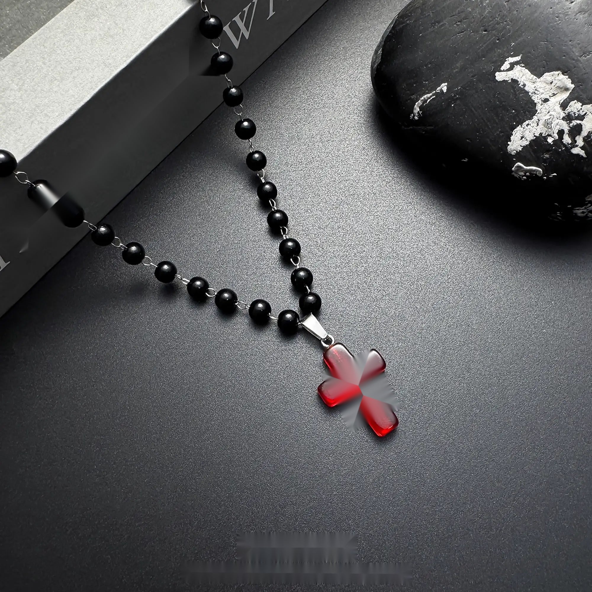 Accessories_Red_Crystal_Cross_Beaded_Choker_Necklace_MISSTT