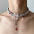 Accessories_Red_Flower_Fringe_Pearl_Choker_Necklace_MISSTT