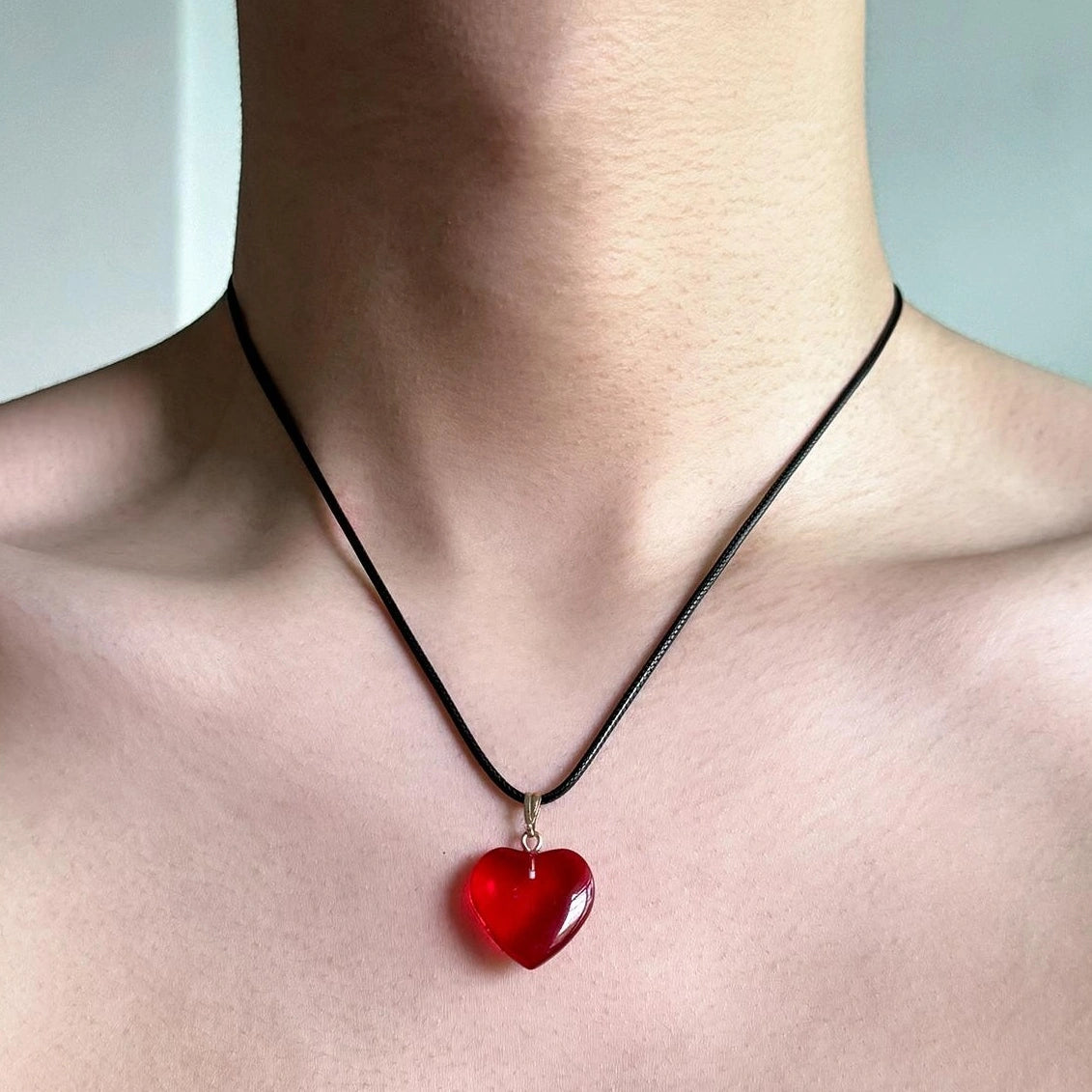 Accessories Red Heart Choker Necklace