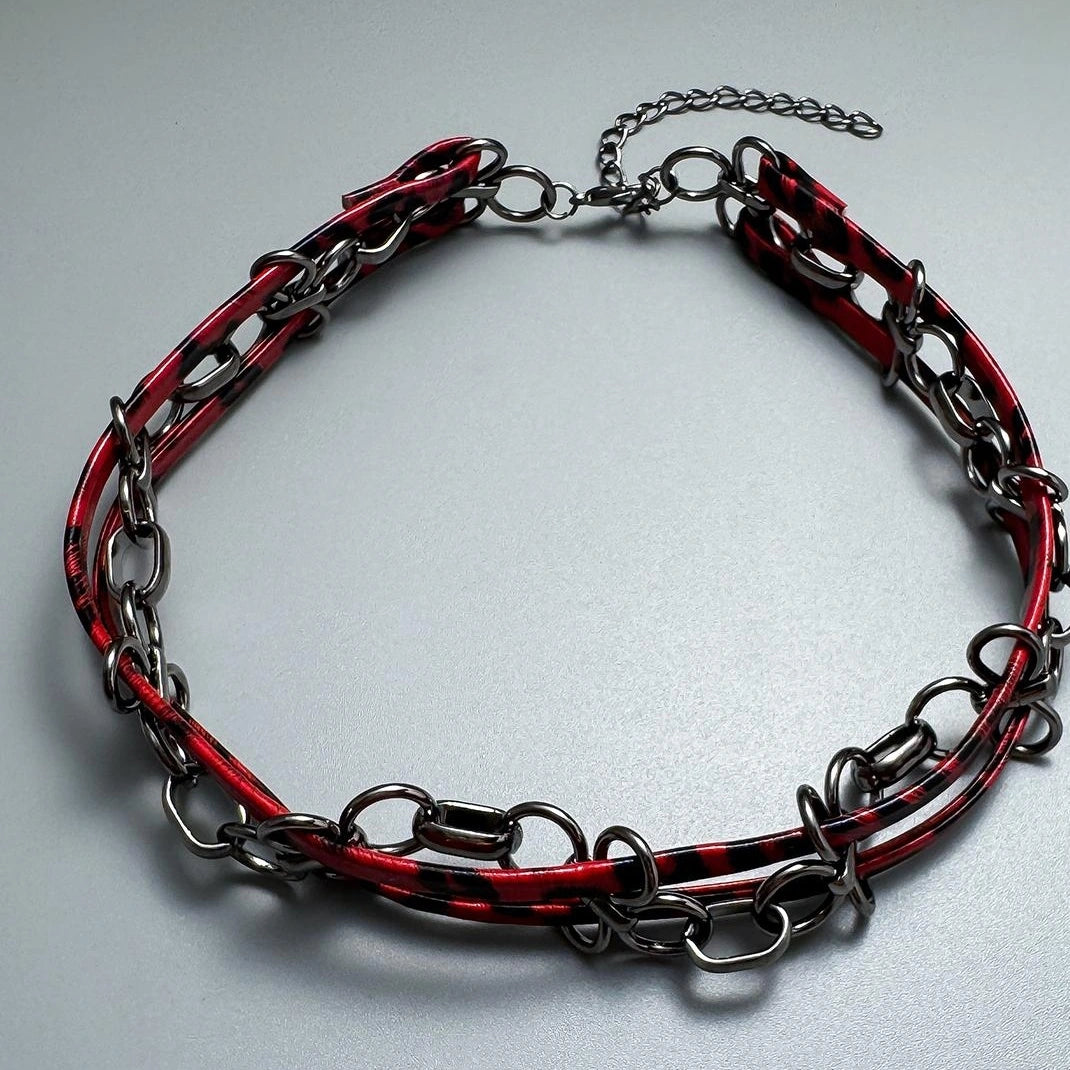 Accessories Red Leopard Choker Necklace