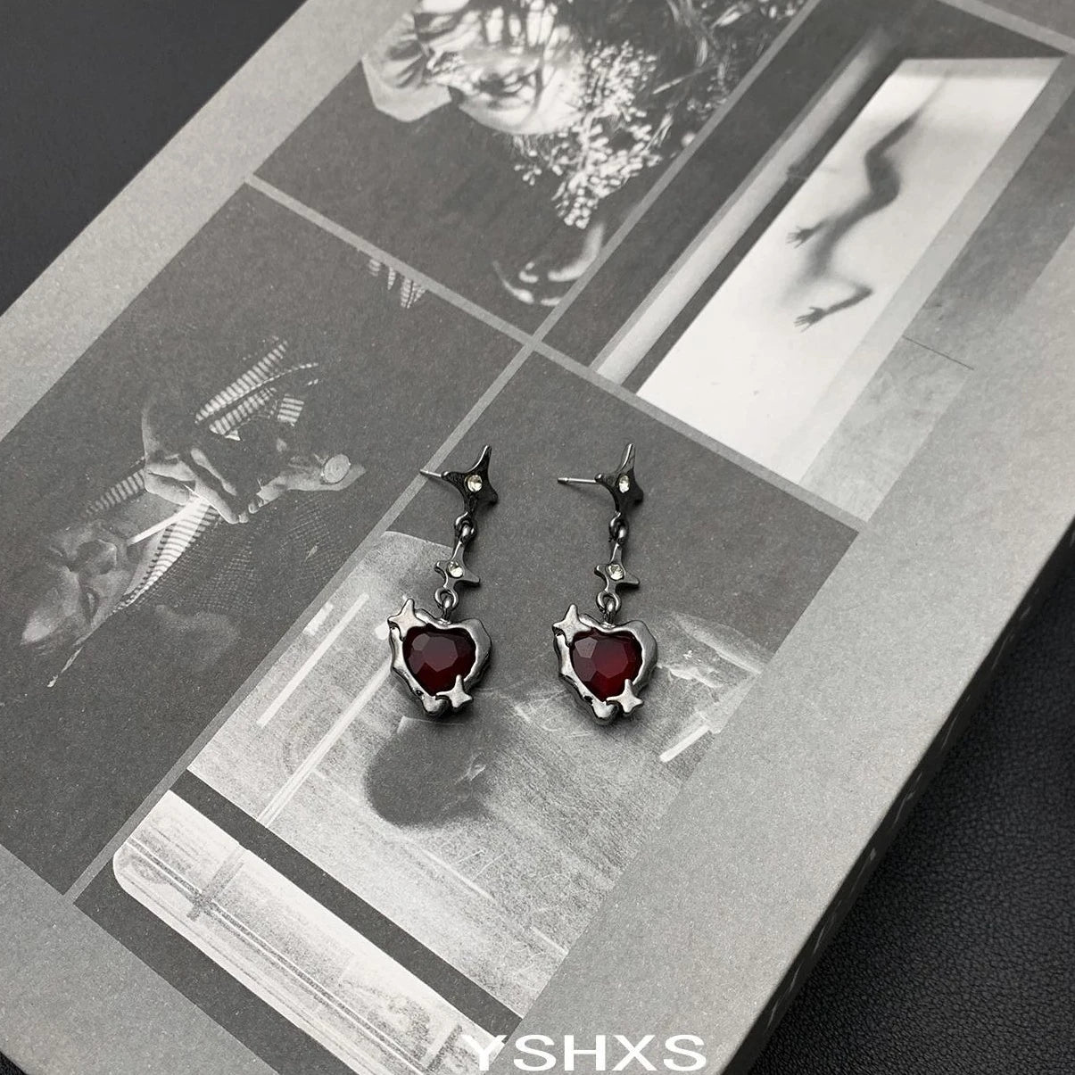 Accessories Red Pentagram Love Earrings
