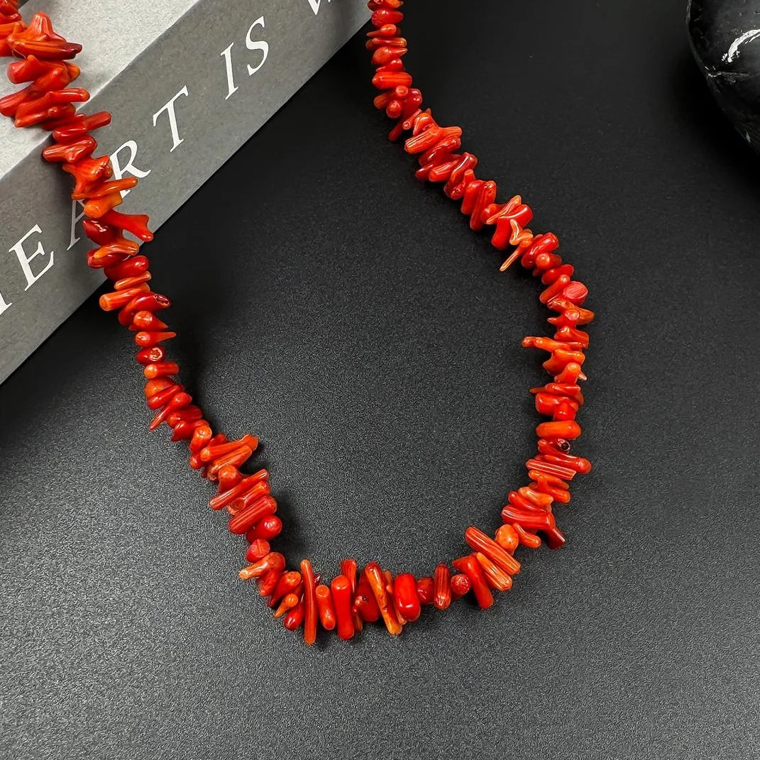 Accessories Red Stone Choker Necklace Minimalist Design Natural Gemstone Luxury Feel