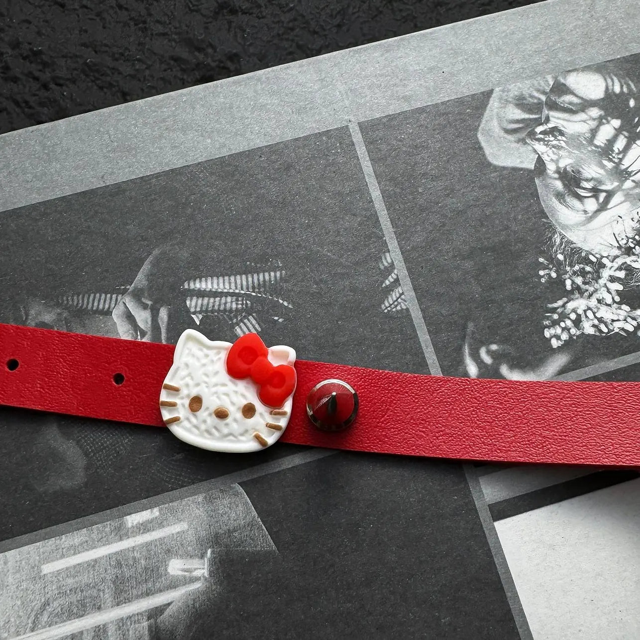 Accessories Red Studded Kitten Collar Choker