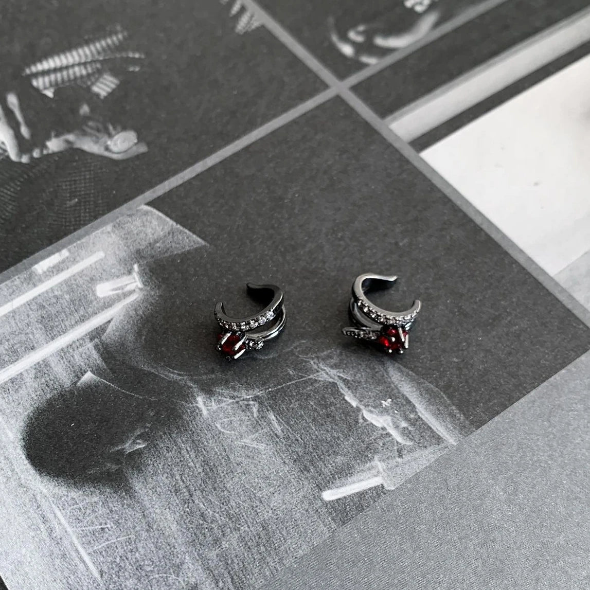 Accessories Red Zircon Punk Ear Climber No Piercing