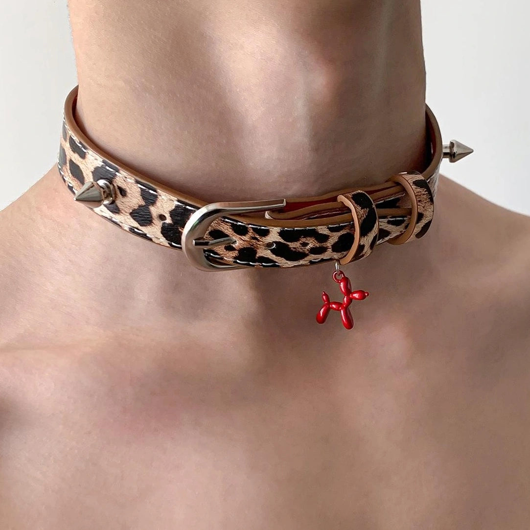 Accessories Retro Red Balloon Dog Choker Necklace