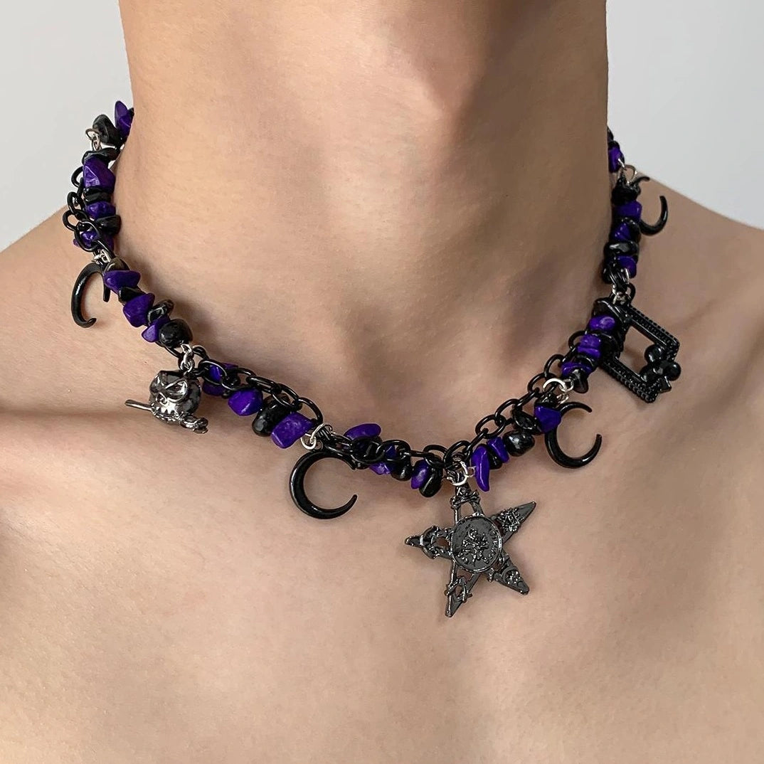 Accessories Retro Starry Crystal Choker Necklace