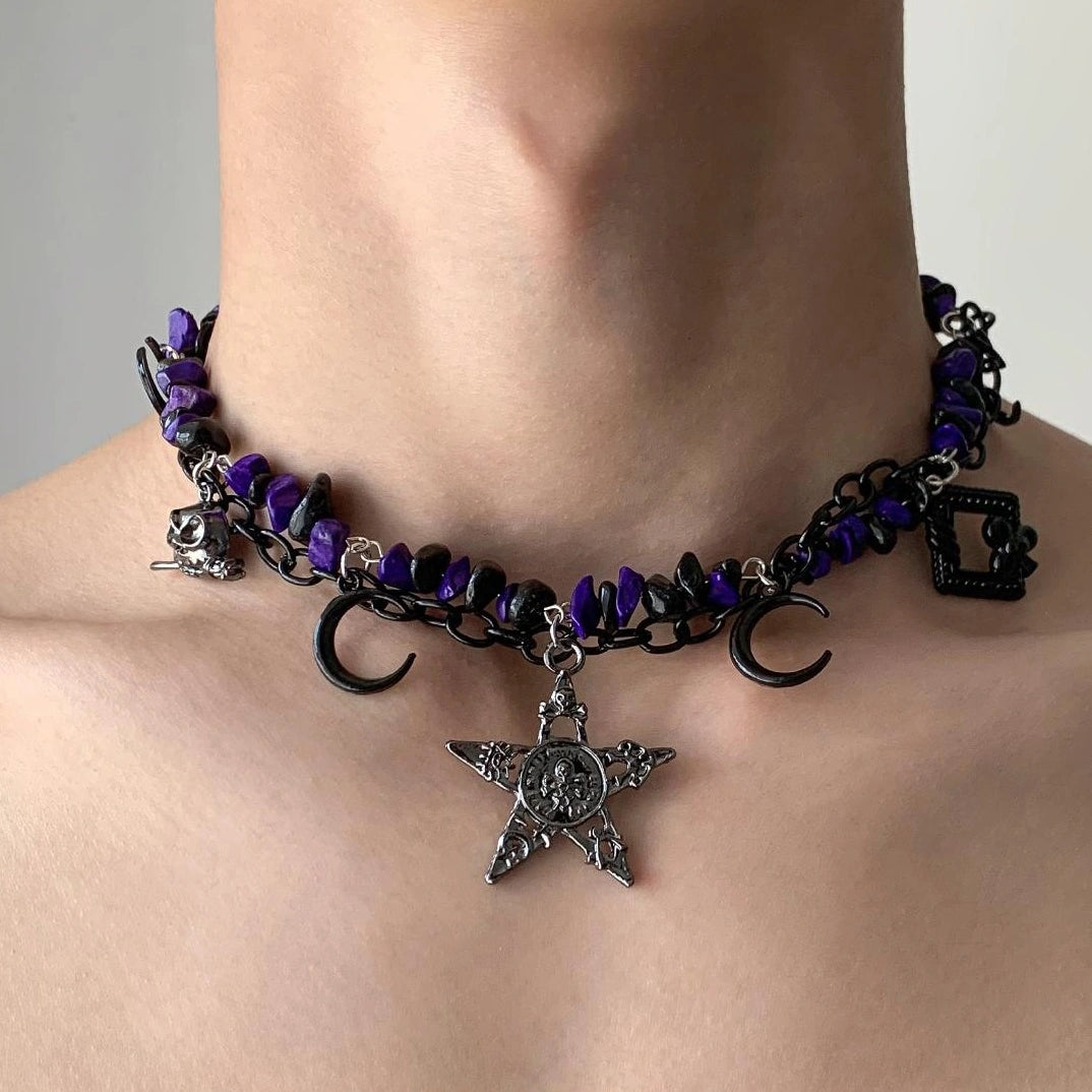 Accessories Retro Starry Crystal Choker Necklace