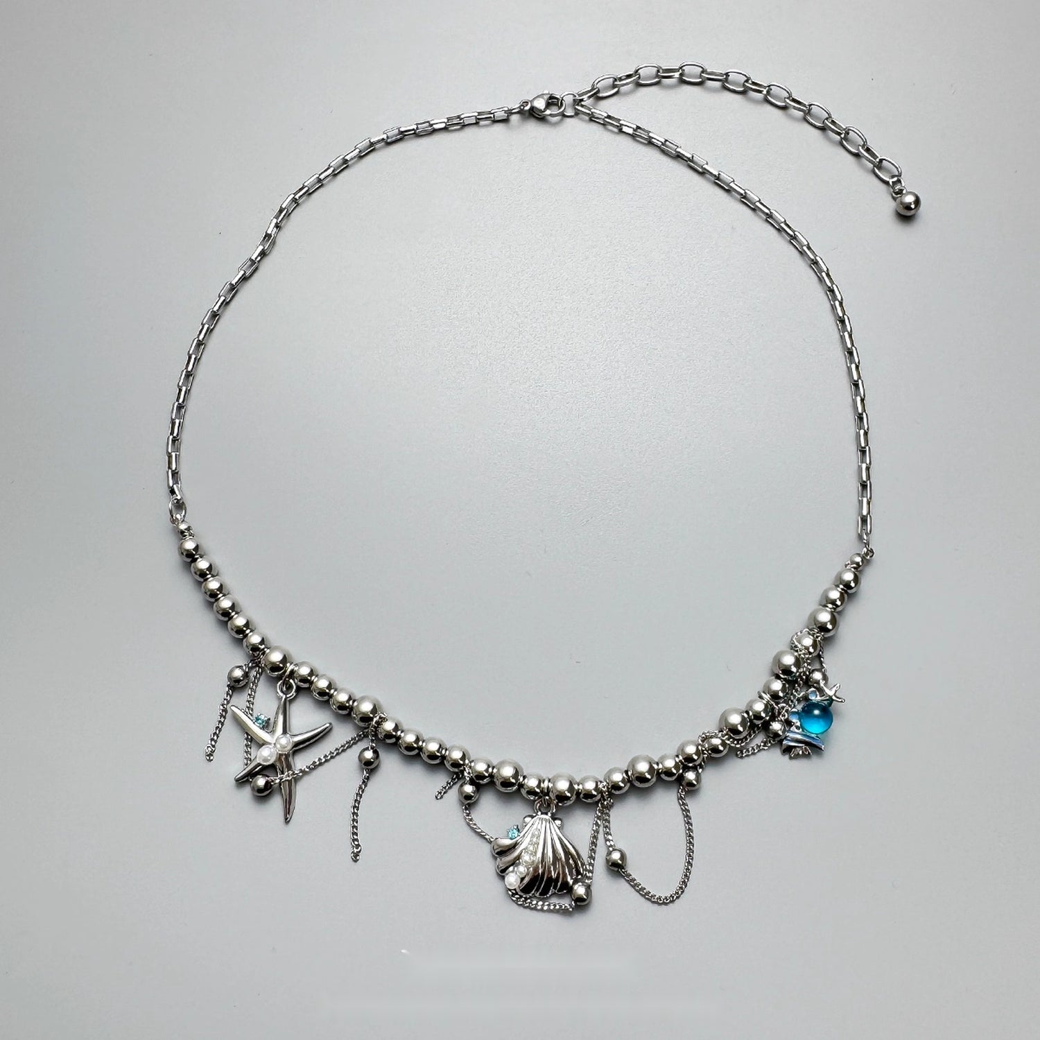 Accessories_Seashell_Starfish_Metal_Fringe_Beaded_Necklace_MISSTT