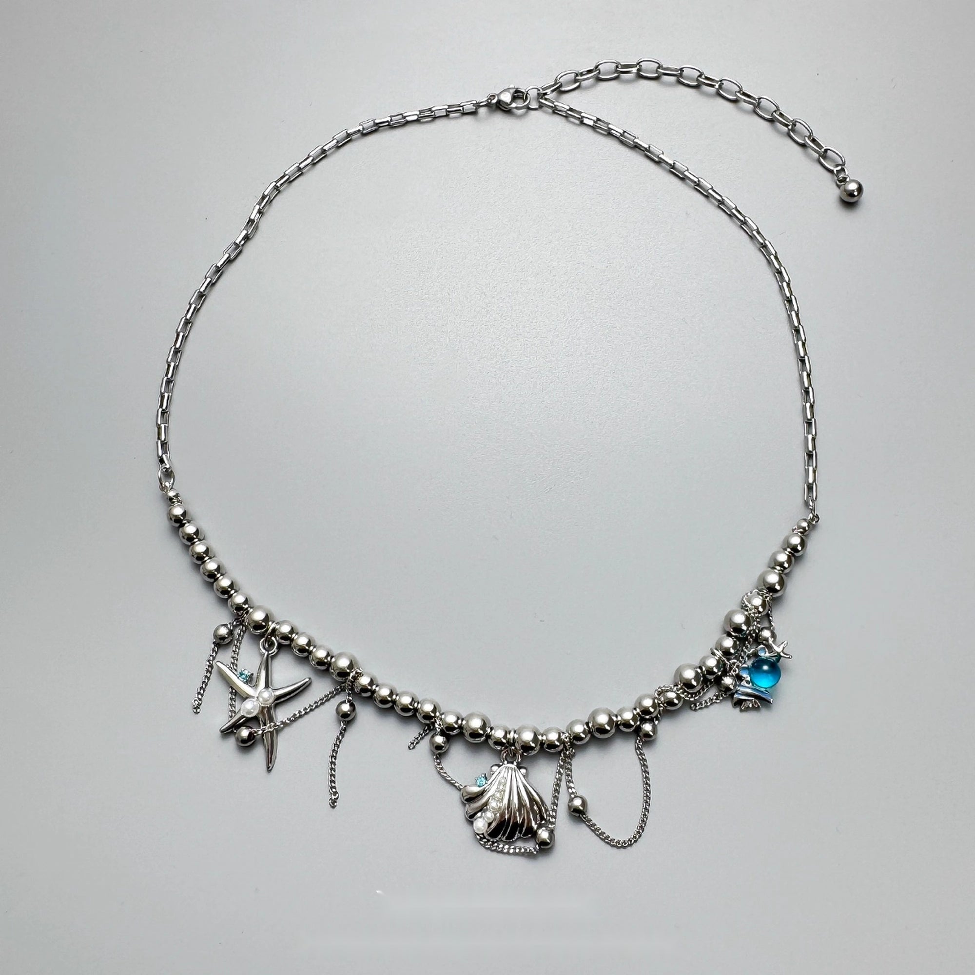 Accessories_Seashell_Starfish_Metal_Fringe_Beaded_Necklace_MISSTT