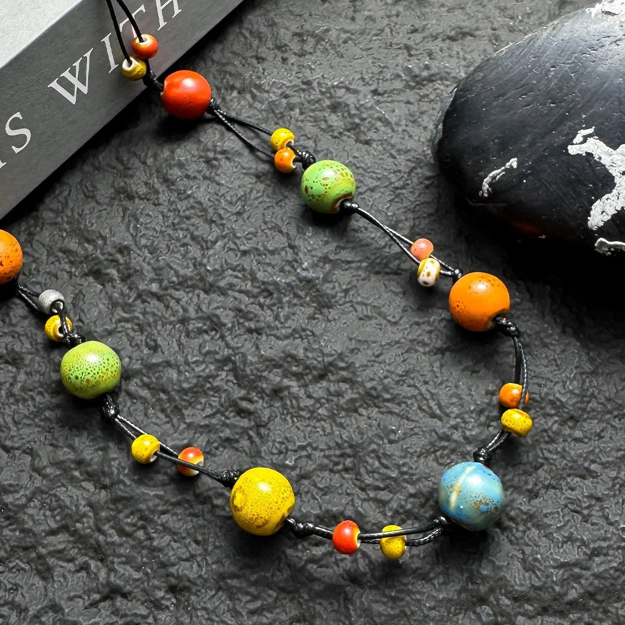 Accessories Self Adjusting Ceramic Bead Necklace