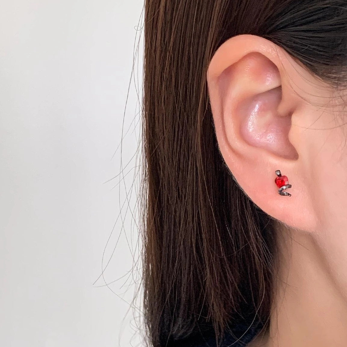 Accessories Serpent Coil Red Zircon Ear Cuffs