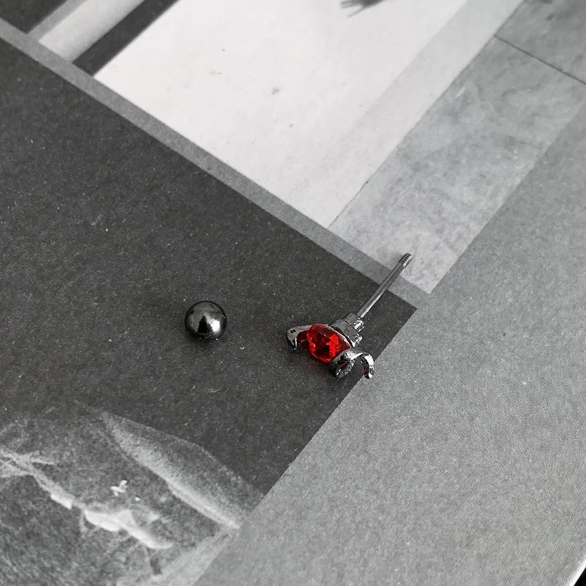 Accessories Serpent Coil Red Zircon Ear Cuffs