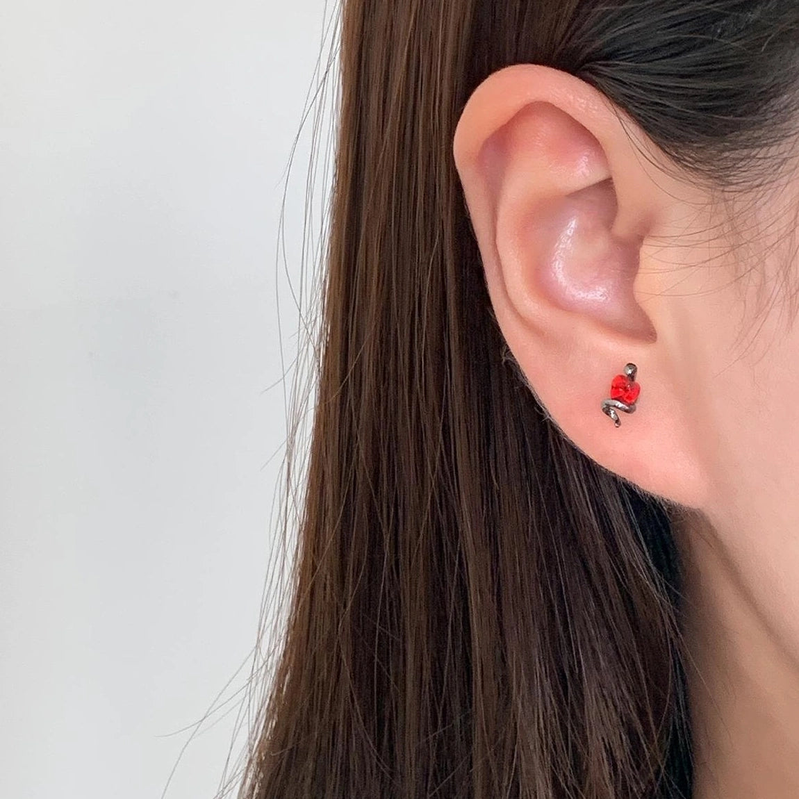 Accessories Serpent Coil Red Zircon Ear Cuffs
