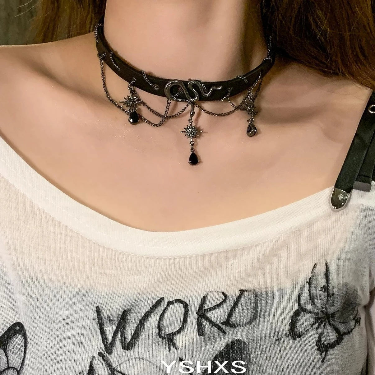 Accessories Serpentine Fringe Choker Necklace