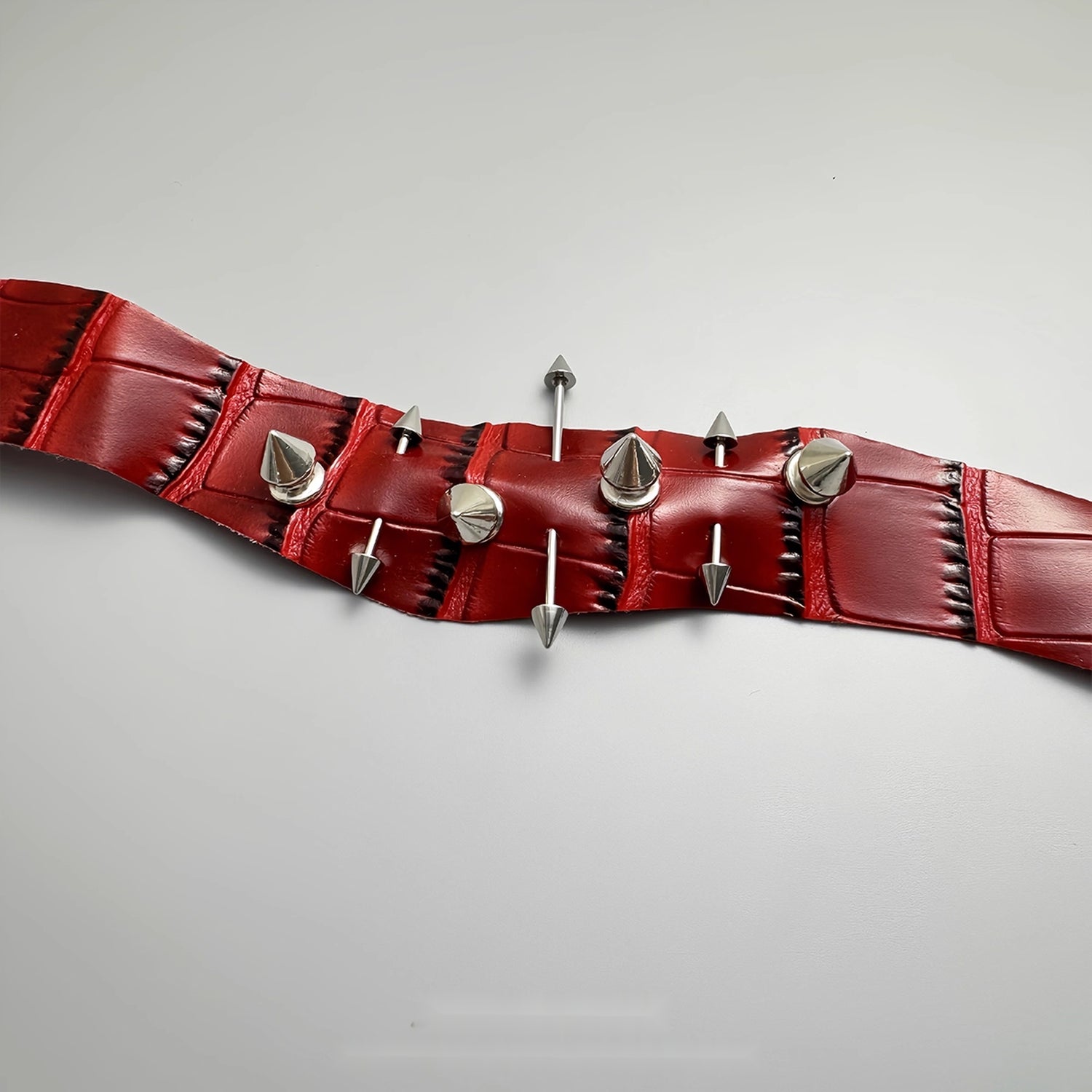 Accessories_Snake_Pattern_Leather_Choker_With_Irregular_Rivets_MISSTT