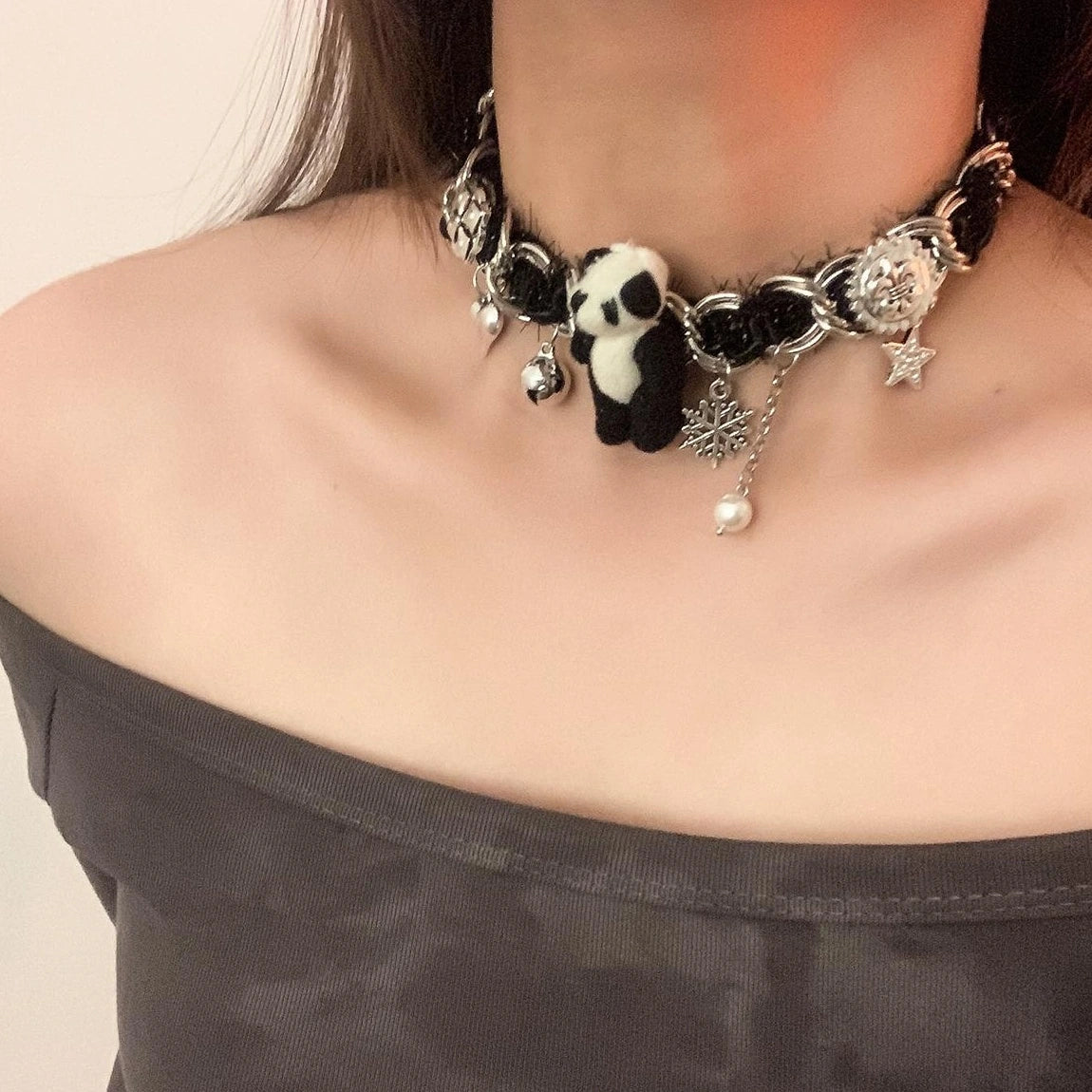 Accessories Snowflake Panda Star Choker Necklace