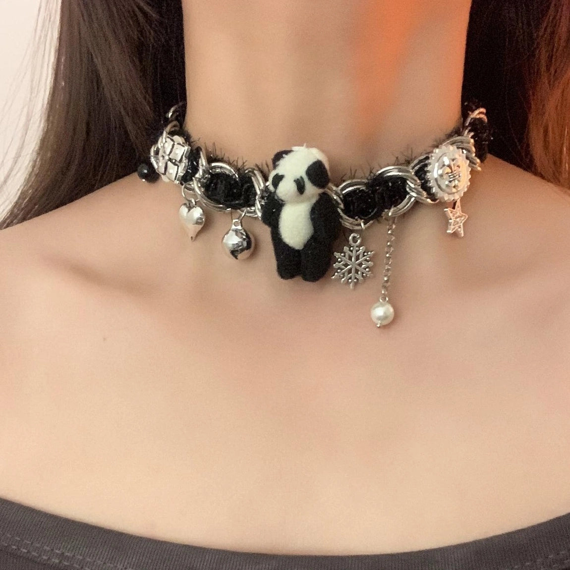 Accessories Snowflake Panda Star Choker Necklace