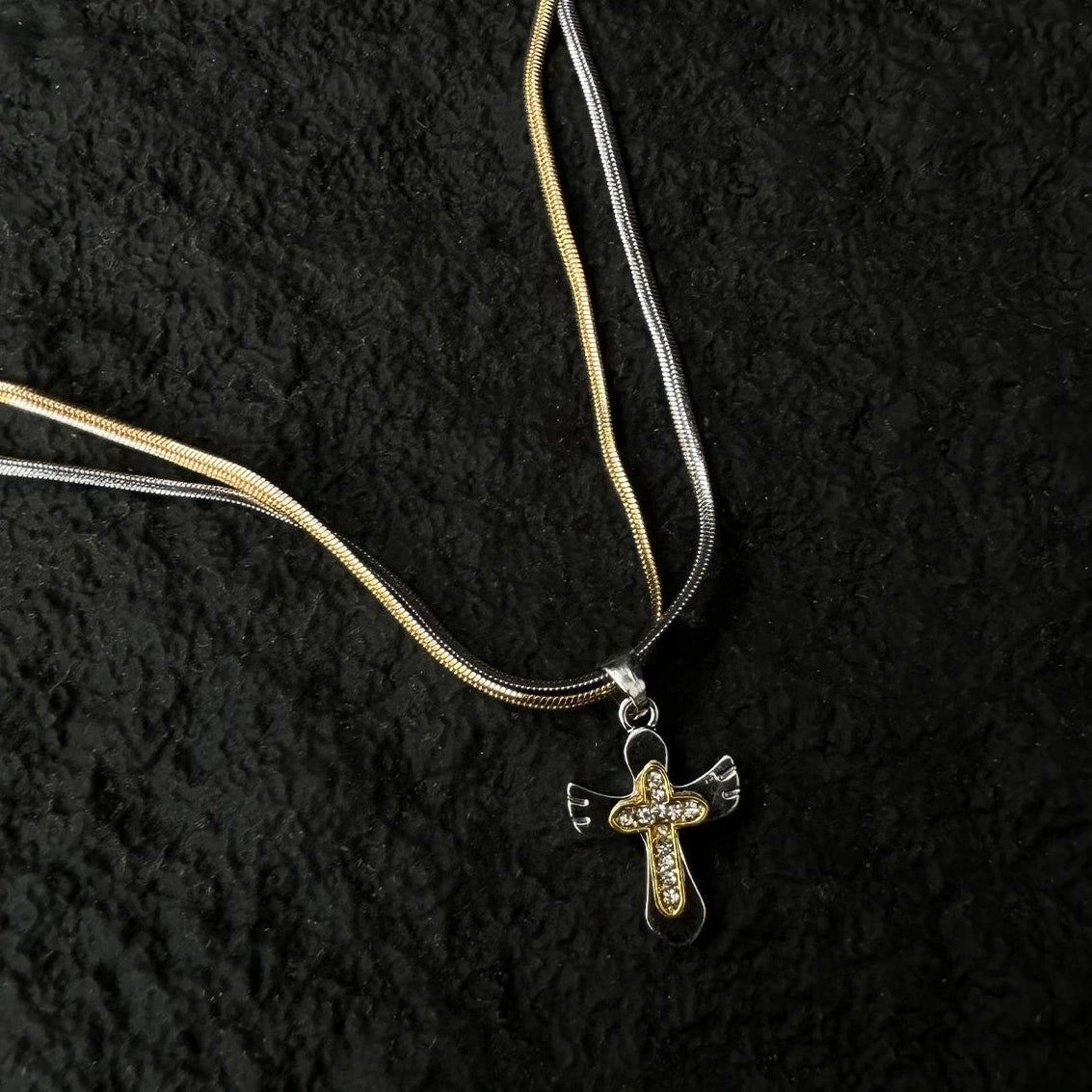 Accessories Stylish Cross Pendant Choker Necklace For Men