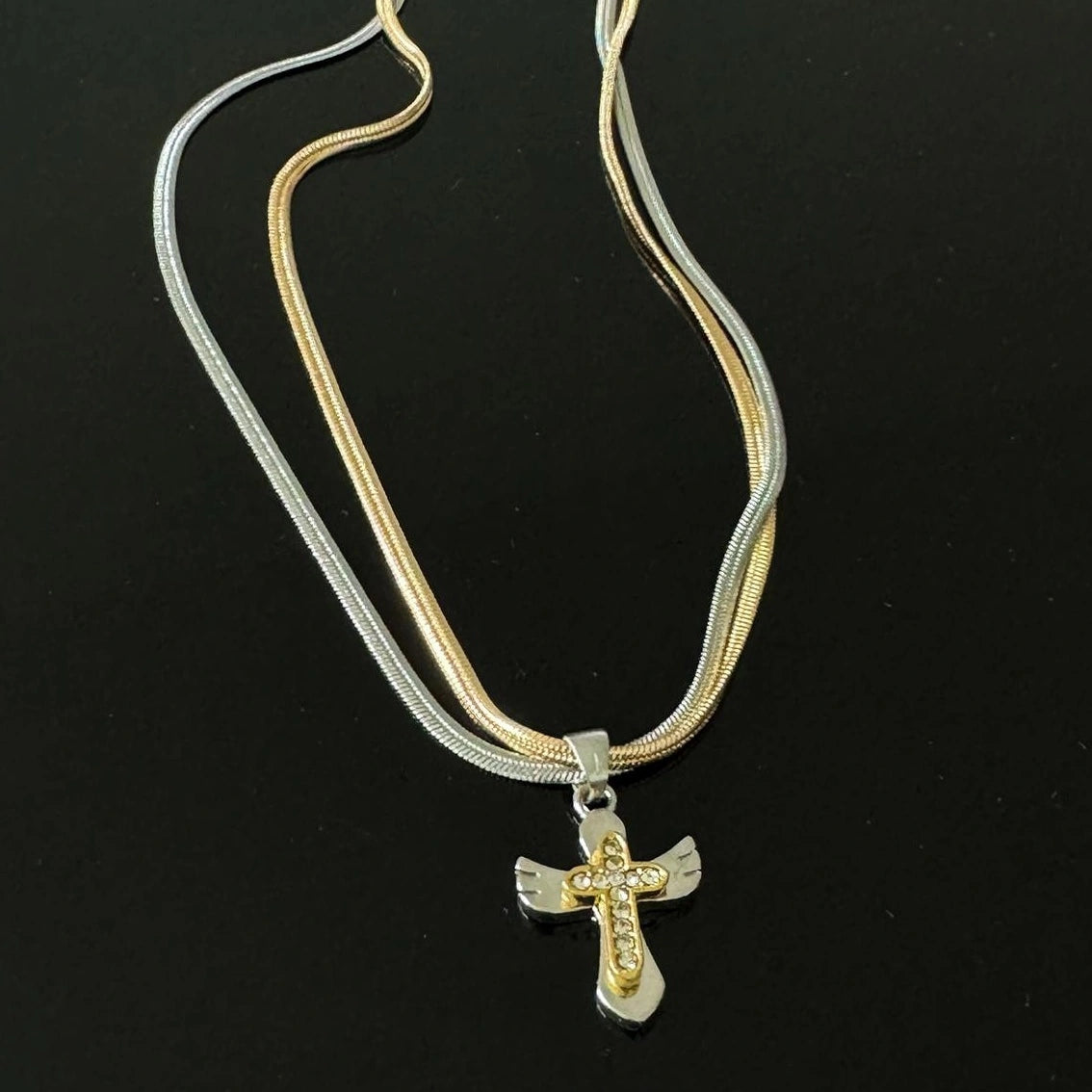Accessories Stylish Cross Pendant Choker Necklace For Men
