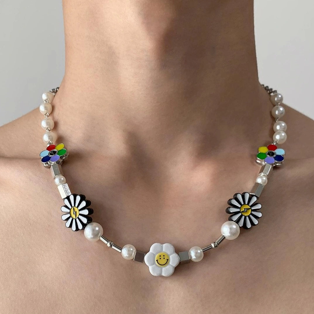 Accessories Sunflower Daisy Chain With Imitation Pearl