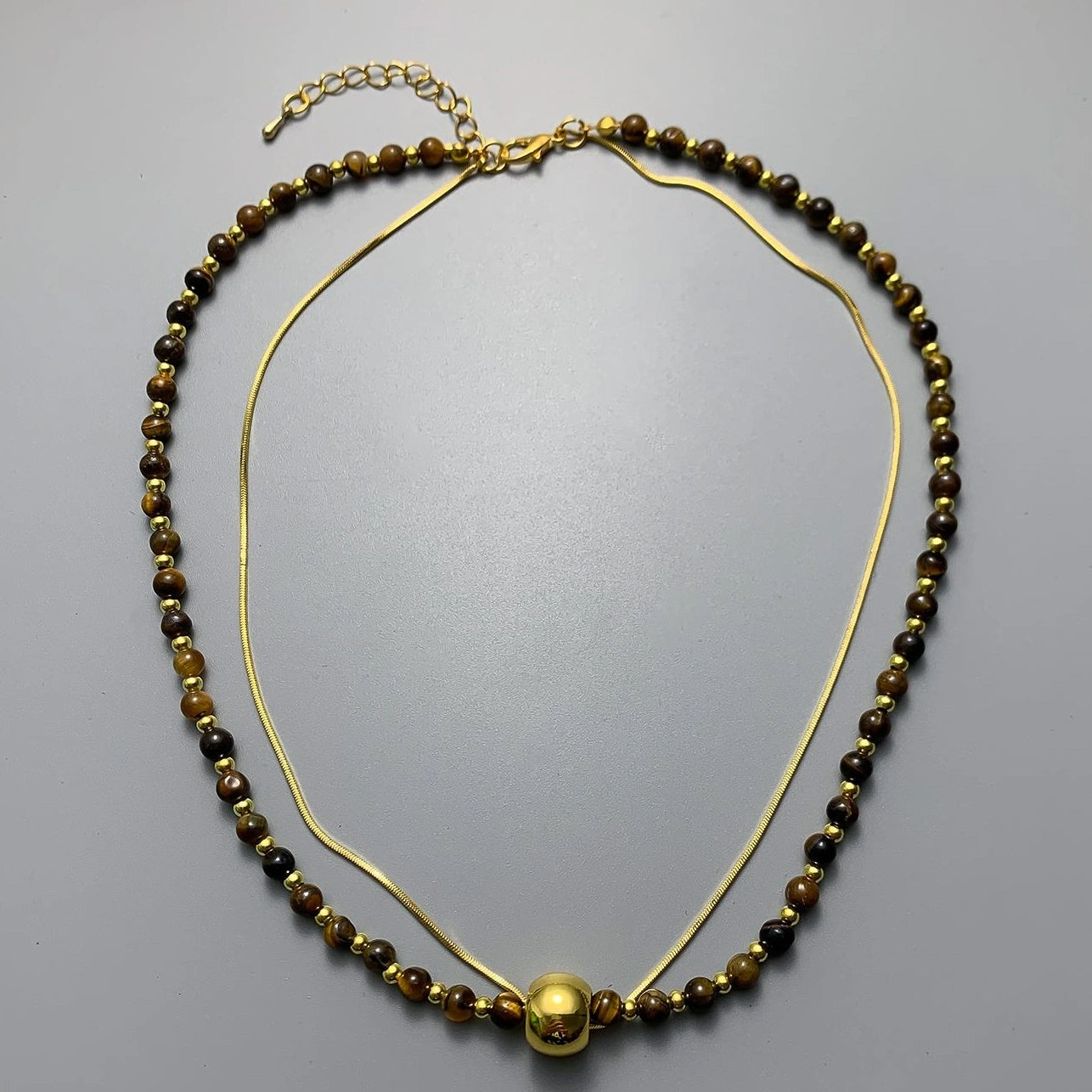 Accessories Tiger S Eye Double Layer Pendant Necklace