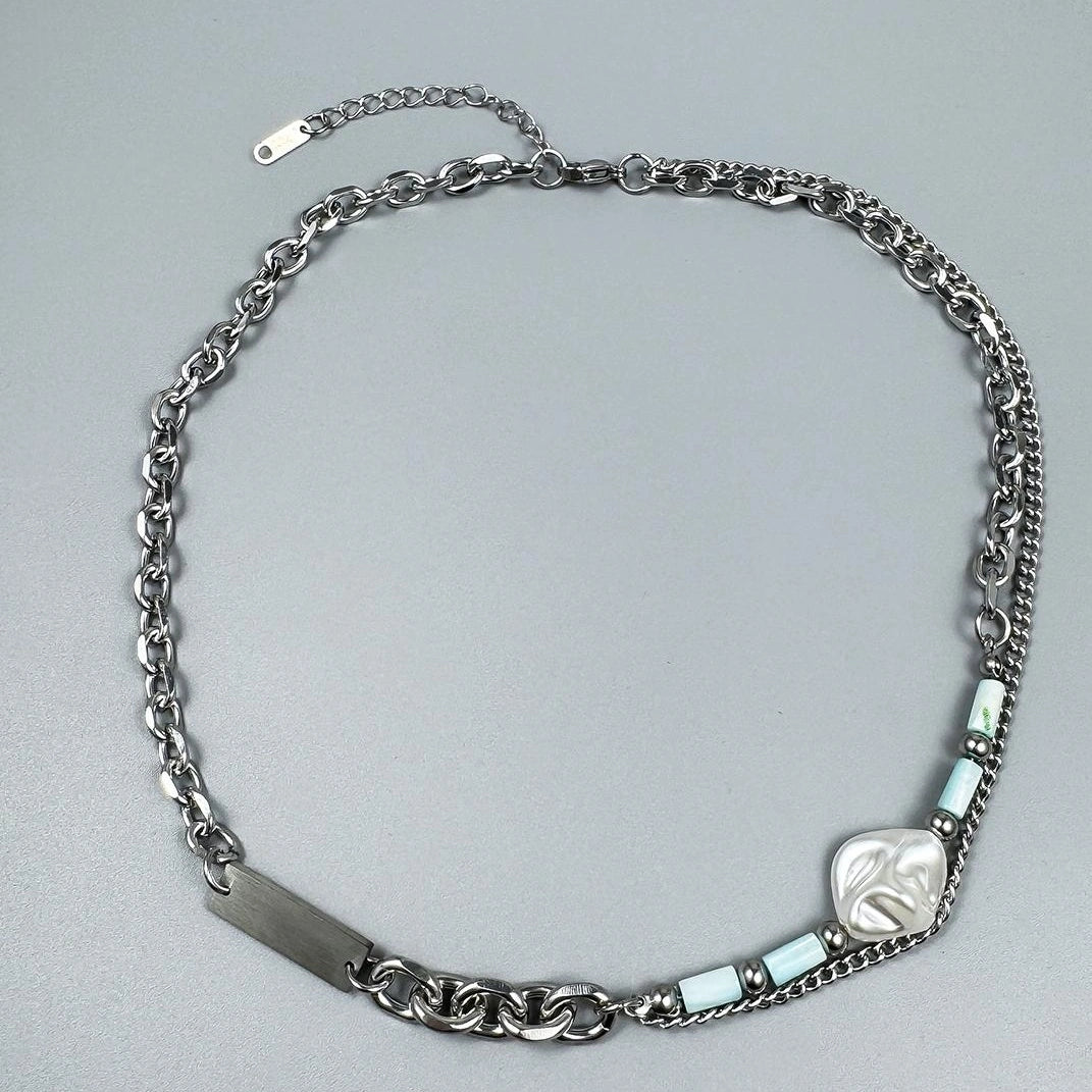 Accessories Titanium Steel Beaded Statement Necklace