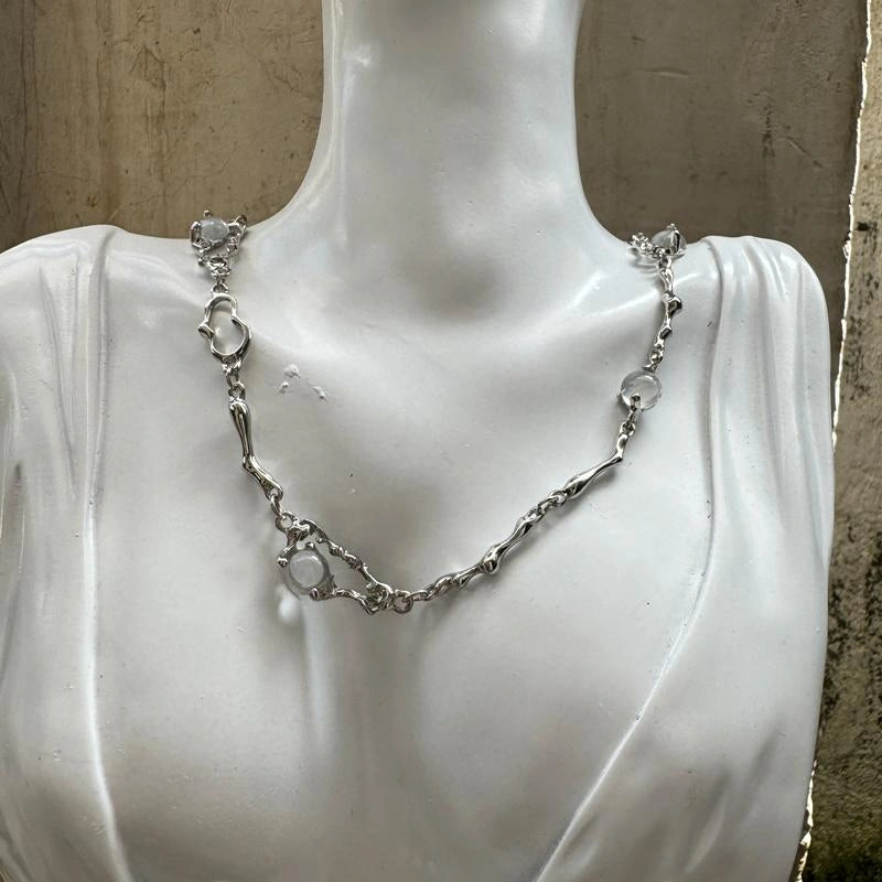 Accessories Titanium Steel Y2k Opal Necklace