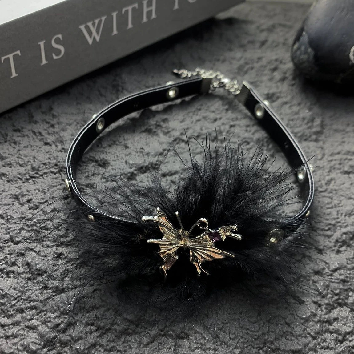 Accessories Velvet Gothic Bow Leather Choker