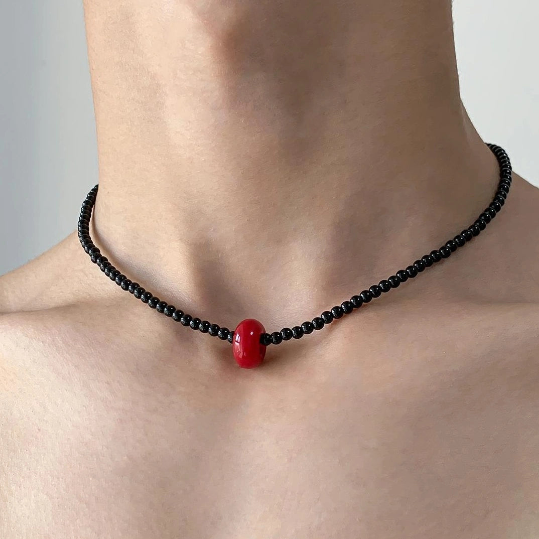 Accessories Vintage Beaded Pendant Choker Necklace