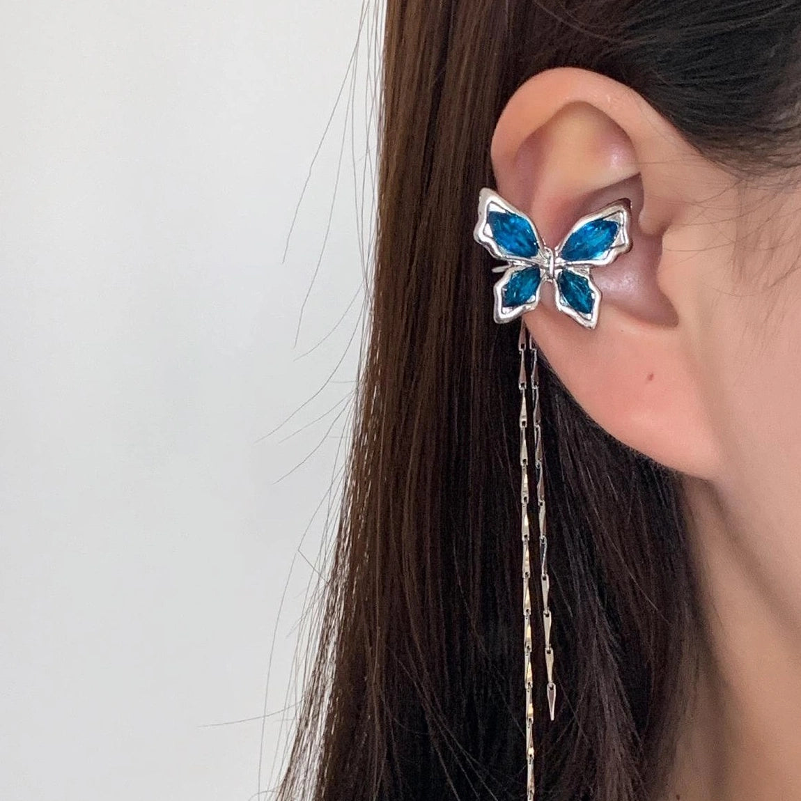 Accessories Vintage Blue Zircon Butterfly Ear Cuff