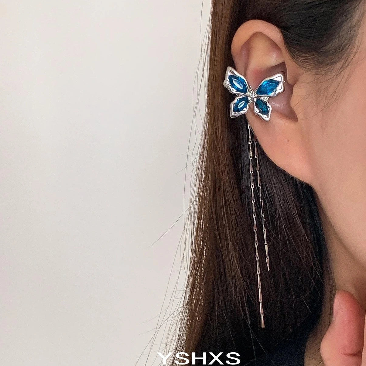 Accessories Vintage Blue Zircon Butterfly Ear Cuff